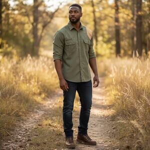 Gary Neese USA Made Olive Field Shirt Mens 3X Workwear Utility